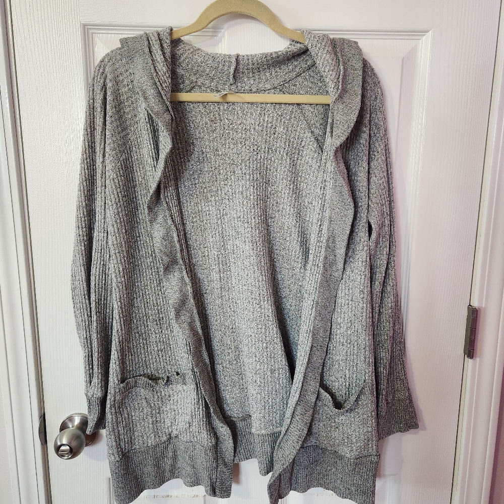 Y2K Mudd Grey Hooded Cardigan